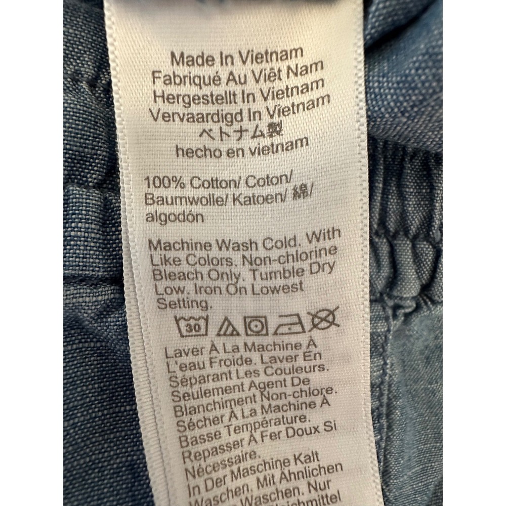 J.Crew Womens Chambray Shorts Medium Blue Elastic Waist Drawstring Summer Casual - Picture 5 of 7
